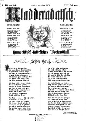 Kladderadatsch Sonntag 4. Juni 1876