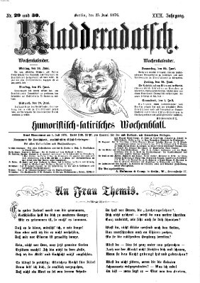 Kladderadatsch Sonntag 25. Juni 1876