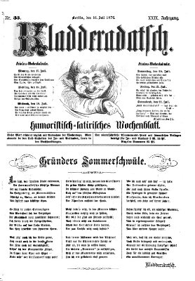 Kladderadatsch Sonntag 16. Juli 1876