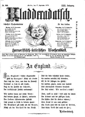 Kladderadatsch Sonntag 17. September 1876