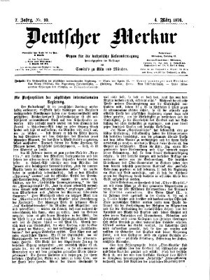 Deutscher Merkur Samstag 4. März 1876