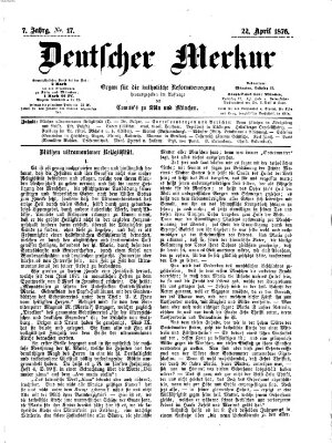 Deutscher Merkur Samstag 22. April 1876