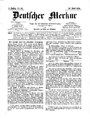 Deutscher Merkur Samstag 10. Juni 1876