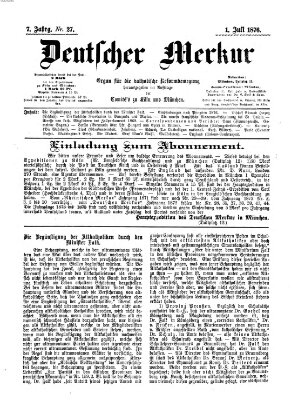 Deutscher Merkur Samstag 1. Juli 1876