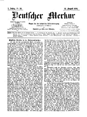 Deutscher Merkur Samstag 12. August 1876