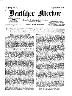 Deutscher Merkur Samstag 2. September 1876