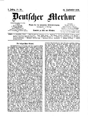 Deutscher Merkur Samstag 16. September 1876