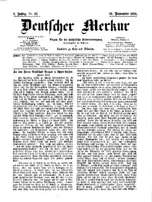 Deutscher Merkur Samstag 18. November 1876