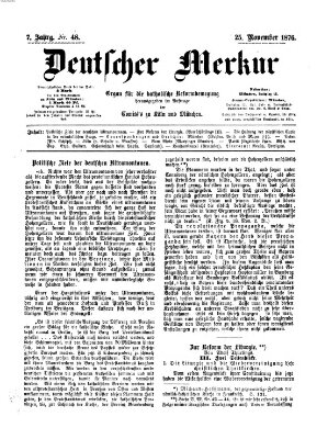 Deutscher Merkur Samstag 25. November 1876