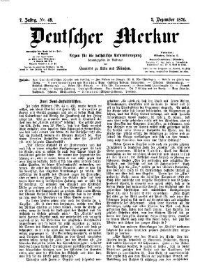 Deutscher Merkur Samstag 2. Dezember 1876