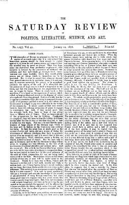 Saturday review Samstag 29. Januar 1876