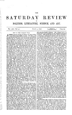 Saturday review Samstag 4. März 1876