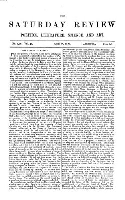 Saturday review Samstag 15. April 1876