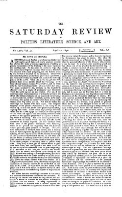 Saturday review Samstag 22. April 1876