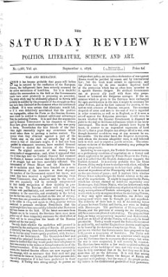 Saturday review Samstag 2. September 1876