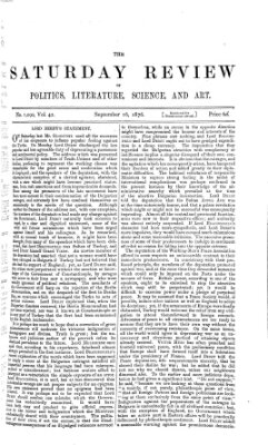 Saturday review Samstag 16. September 1876