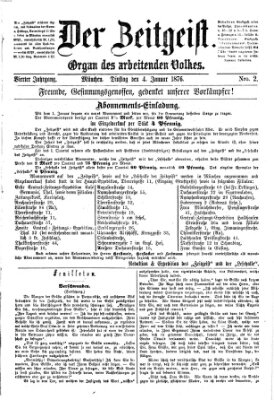 Der Zeitgeist Dienstag 4. Januar 1876