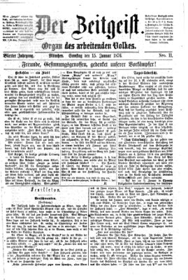 Der Zeitgeist Samstag 15. Januar 1876