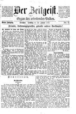 Der Zeitgeist Samstag 22. Januar 1876