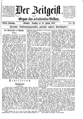 Der Zeitgeist Samstag 29. Januar 1876