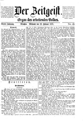 Der Zeitgeist Mittwoch 23. Februar 1876