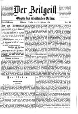 Der Zeitgeist Dienstag 29. Februar 1876