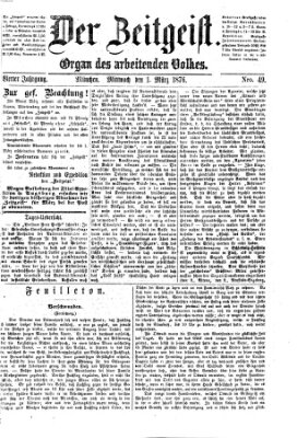 Der Zeitgeist Mittwoch 1. März 1876