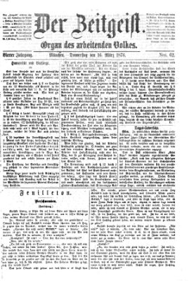 Der Zeitgeist Donnerstag 16. März 1876