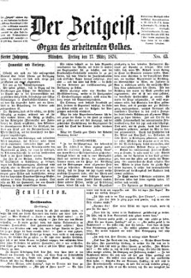 Der Zeitgeist Freitag 17. März 1876