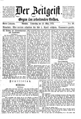 Der Zeitgeist Donnerstag 23. März 1876