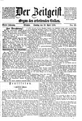 Der Zeitgeist Samstag 29. April 1876