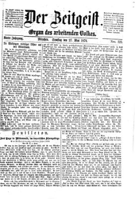 Der Zeitgeist Samstag 27. Mai 1876