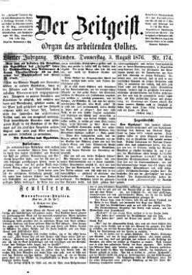 Der Zeitgeist Donnerstag 3. August 1876