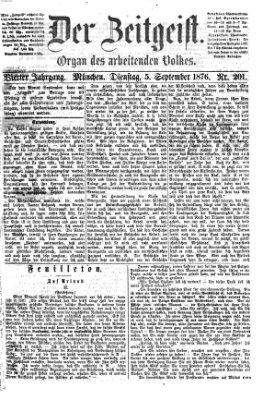 Der Zeitgeist Dienstag 5. September 1876