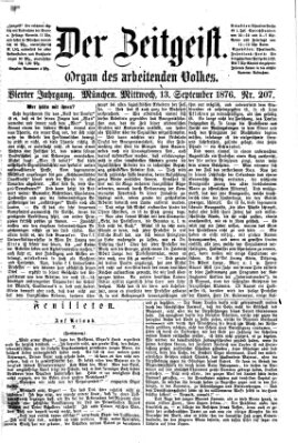 Der Zeitgeist Mittwoch 13. September 1876