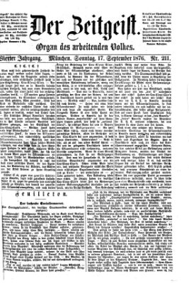 Der Zeitgeist Sonntag 17. September 1876