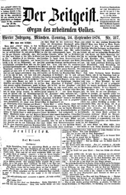 Der Zeitgeist Sonntag 24. September 1876