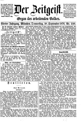 Der Zeitgeist Donnerstag 28. September 1876