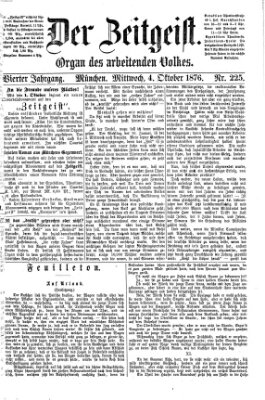 Der Zeitgeist Mittwoch 4. Oktober 1876