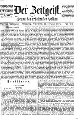 Der Zeitgeist Mittwoch 11. Oktober 1876