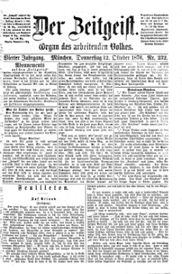 Der Zeitgeist Donnerstag 12. Oktober 1876