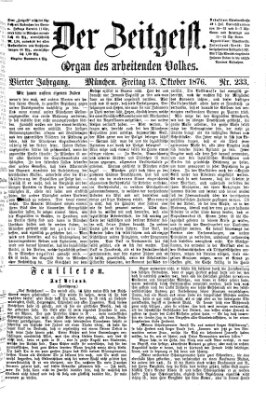 Der Zeitgeist Freitag 13. Oktober 1876