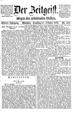 Der Zeitgeist Samstag 14. Oktober 1876