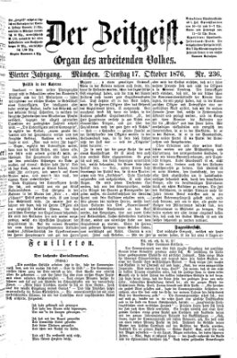 Der Zeitgeist Dienstag 17. Oktober 1876