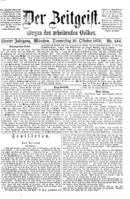 Der Zeitgeist Donnerstag 26. Oktober 1876