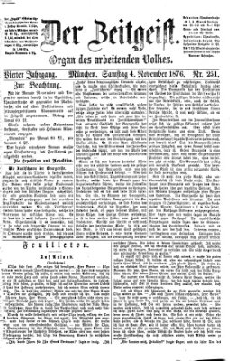 Der Zeitgeist Samstag 4. November 1876