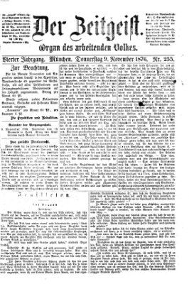 Der Zeitgeist Donnerstag 9. November 1876