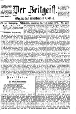 Der Zeitgeist Sonntag 12. November 1876