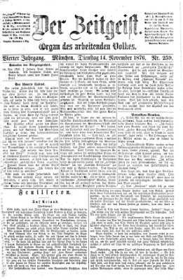 Der Zeitgeist Dienstag 14. November 1876