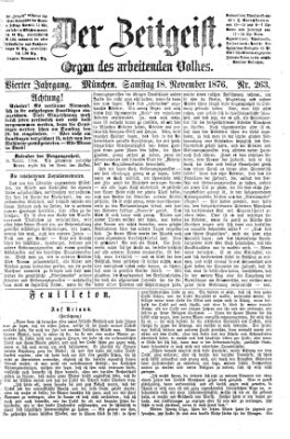 Der Zeitgeist Samstag 18. November 1876